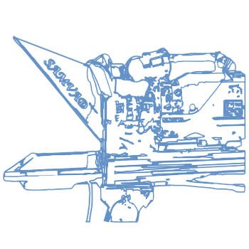 line drawing of prompter hood